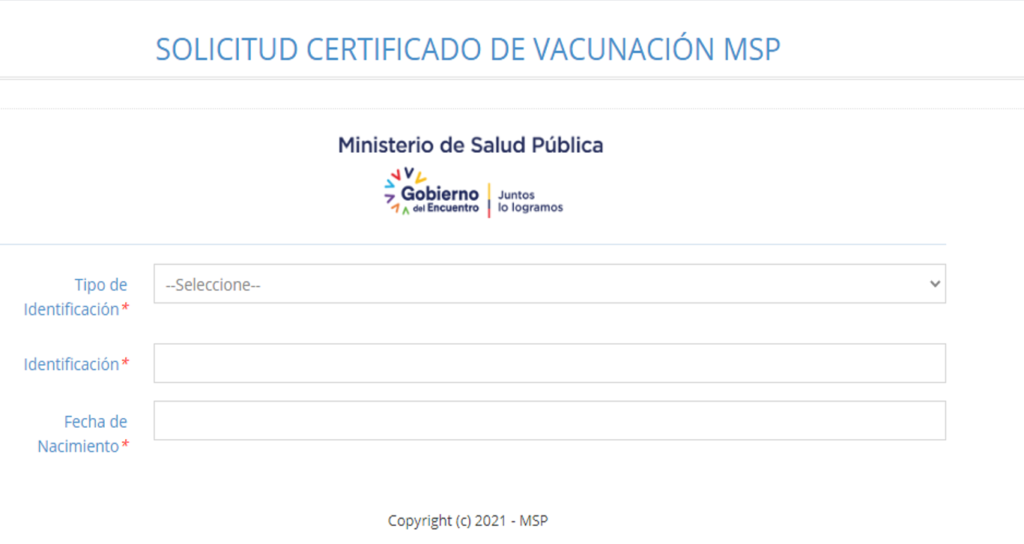Consulte certificado de vacunación
